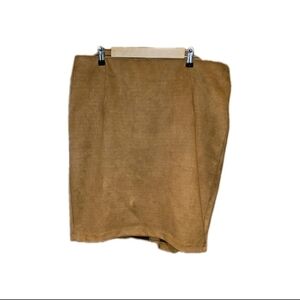 Maree Pour Toi Brown Pencil Skirt Womens Sz 20 Faux Suede Made In The USA